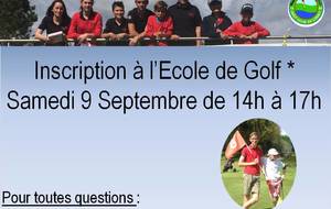 Inscription Ecole de golf