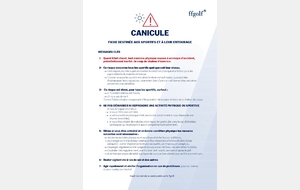 Information canicule. Fiche destinée aux sportifs et leur entourage 