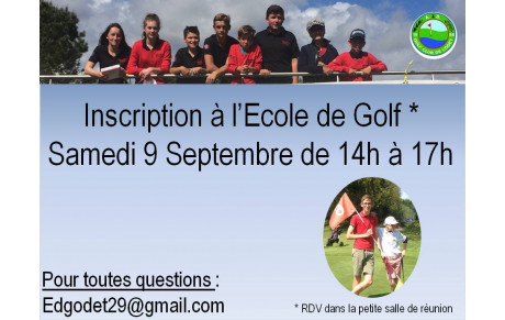 Inscription Ecole de golf