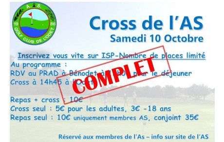 CROSS DE L'AS SAMEDI 10 OCTOBRE - COMPLET -